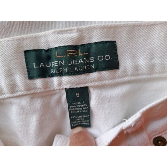 Lauren Ralph Lauren Womens Jeans Size 8 White Straight Leg Preppy Classiccore - Picture 4 of 10